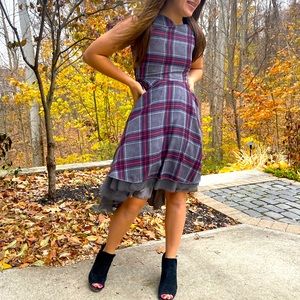 Joyfolie Brenna high low plaid dress- size 14 girls. Great dress!